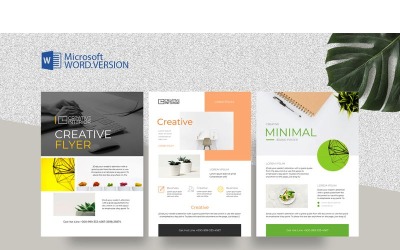 Minimale Wortflyer 3 in 1 - Corporate Identity-Vorlage
