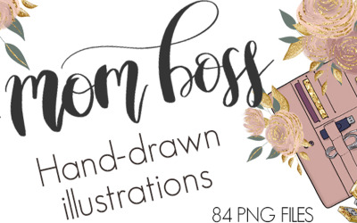 Mom Boss Clipart & Patterns - Illustration