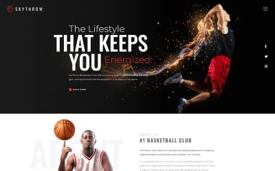 SkyThrow - Modello di sito web per club di basket