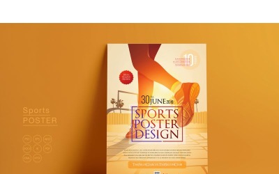 Design minimal poster sportivo - modello di identità aziendale