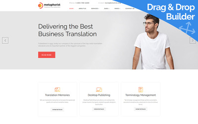 "Metaphorist - Translation Bureau" Responsive Moto CMS 3 Template №99089
