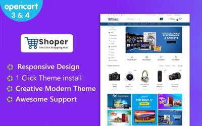 Шаблон OpenCart отзывчивой темы Shopper Electronics