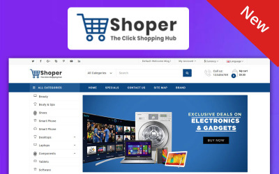 Шаблон OpenCart отзывчивой темы Shopper Electronics