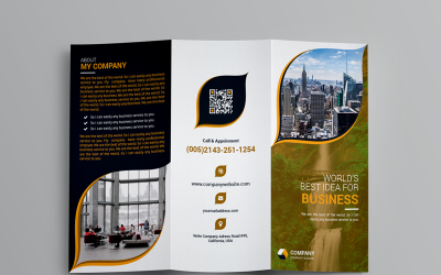 Tri-fold broschyr - mall för företagsidentitet