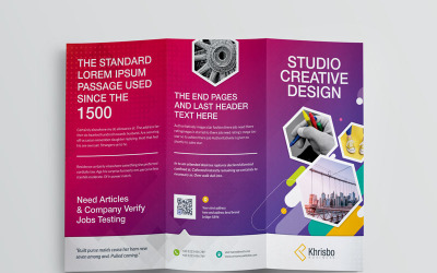 Tri-fold broschyr med flera färger - mall för företagsidentitet