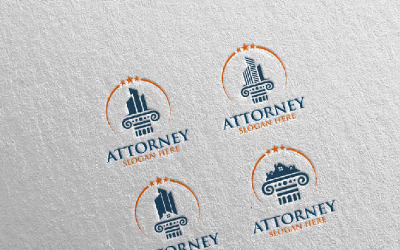 Hukuk ve Avukat Tasarımı 4 Logo Şablonu