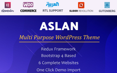 Responsivt Aslan WordPress Elementor Theme WordPress-tema #99222
