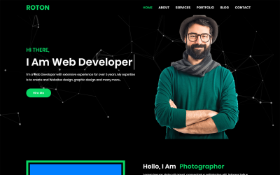 Šablona vstupní stránky Roton Personal Portfolio HTML