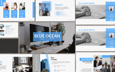 Modelo de PowerPoint de apresentação BLUE OCEAN