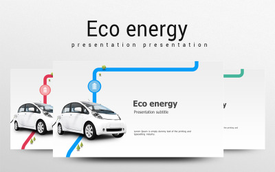 Modelo de PowerPoint de carro verde