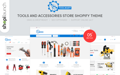 ToolMart - Obchod s nástroji a příslušenstvím reagující na téma Shopify