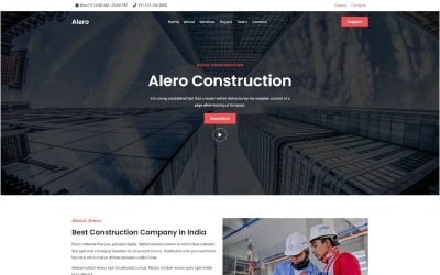 Alero - Construction &amp;amp; Industry HTML5 Bootstrap Landing Page Template