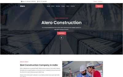 Alero – Stavební a průmyslová šablona vstupní stránky HTML5 Bootstrap