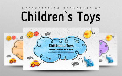 Modello PowerPoint di giocattoli per bambini