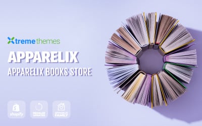 Modelo de loja online da Apparelix Books Tema Shopify