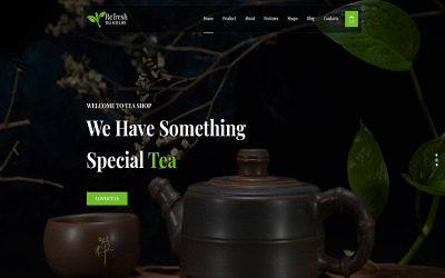 Refresh Tea - Plantilla PSD de sitio web