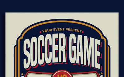 Soccer Game Sport Flyer - huisstijl sjabloon