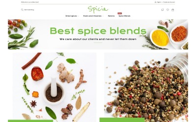 Spicia - Magasinetema för kryddor onlinebutik