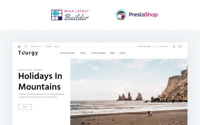Tourgy - Szablon eCommerce dla biura podróży Motyw PrestaShop