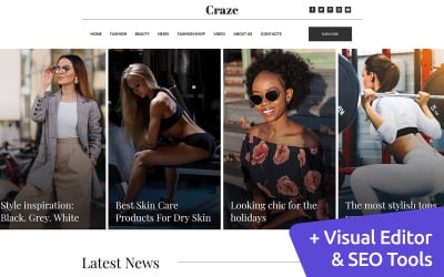 Craze - Online Fashion Magazine Moto CMS 3 Template