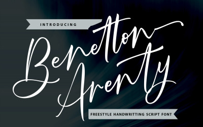 Benetton Arenty | Freestyle Handwriting Cursive Font