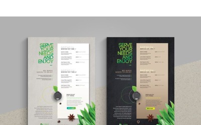 Flyer minimal créatif de style menu - modèle d&amp;#39;identité d&amp;#39;entreprise