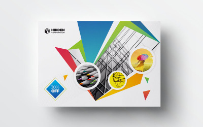 Mörkfärgat vykort - mall för företagsidentitet