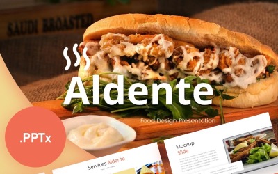 Šablona PowerPoint prezentace jídla Aldente