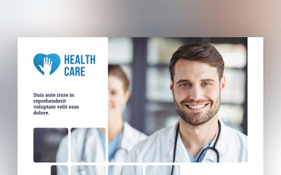 Sjukvårdsreklambladlayout med blåa accenter - mall för företagsidentitet