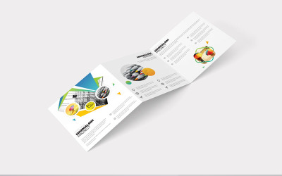 Trójkrotnie składana broszura w kolorze kwadratu - szablon tożsamości korporacyjnej