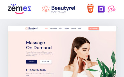 Beautyrel - Modello di sito Web reattivo per salone di bellezza