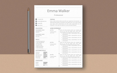 Modello di curriculum per MS Word di Emma Walker