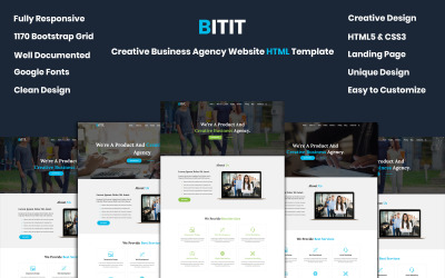 Reszponzív BITIT- Creative Business Agency Website Template Weboldal sablon 99863