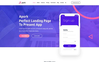 Apork - тема WordPress для лендинга продуктов
