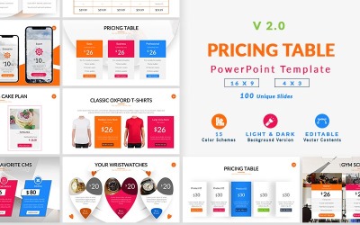 Árazási táblázat v2.0 PowerPoint sablon