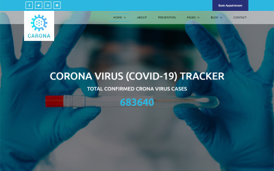 Carona - Modello di sito Web medico del virus Corona (COVID-19)