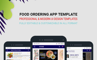 Modello PSD del kit dell&amp;#39;interfaccia utente dell&amp;#39;app mobile di Ths Food
