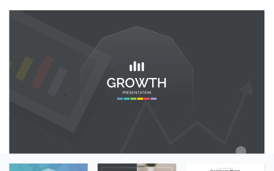 Modelo de PowerPoint de crescimento da empresa info-gráfico