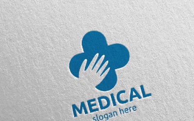 Plantilla de logotipo Hand Cross Medical Hospital 75