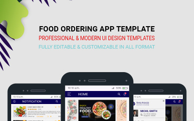 Ths Food Mobile App UI Kit PSD Şablonu