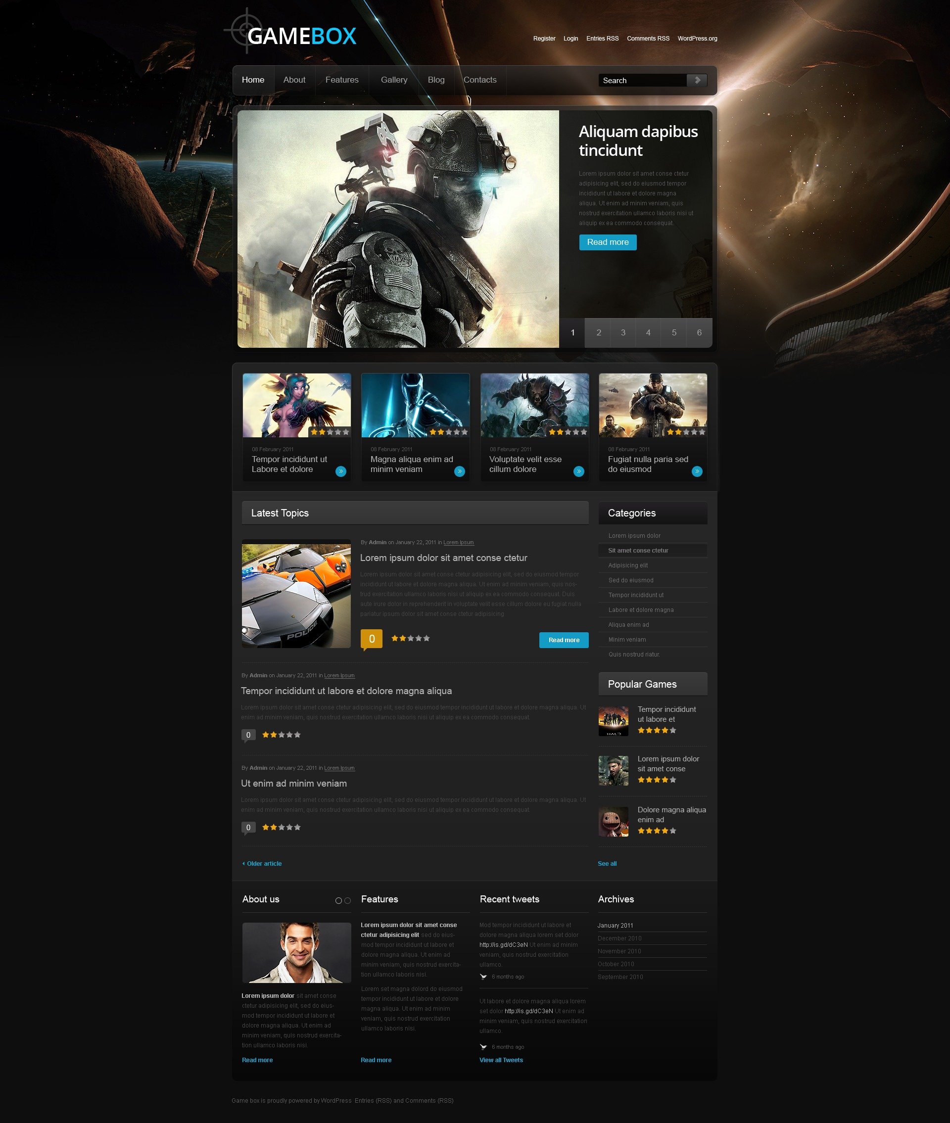 Modello WordPress #40184 per Un Sito di Portale di Giochi - screenshot