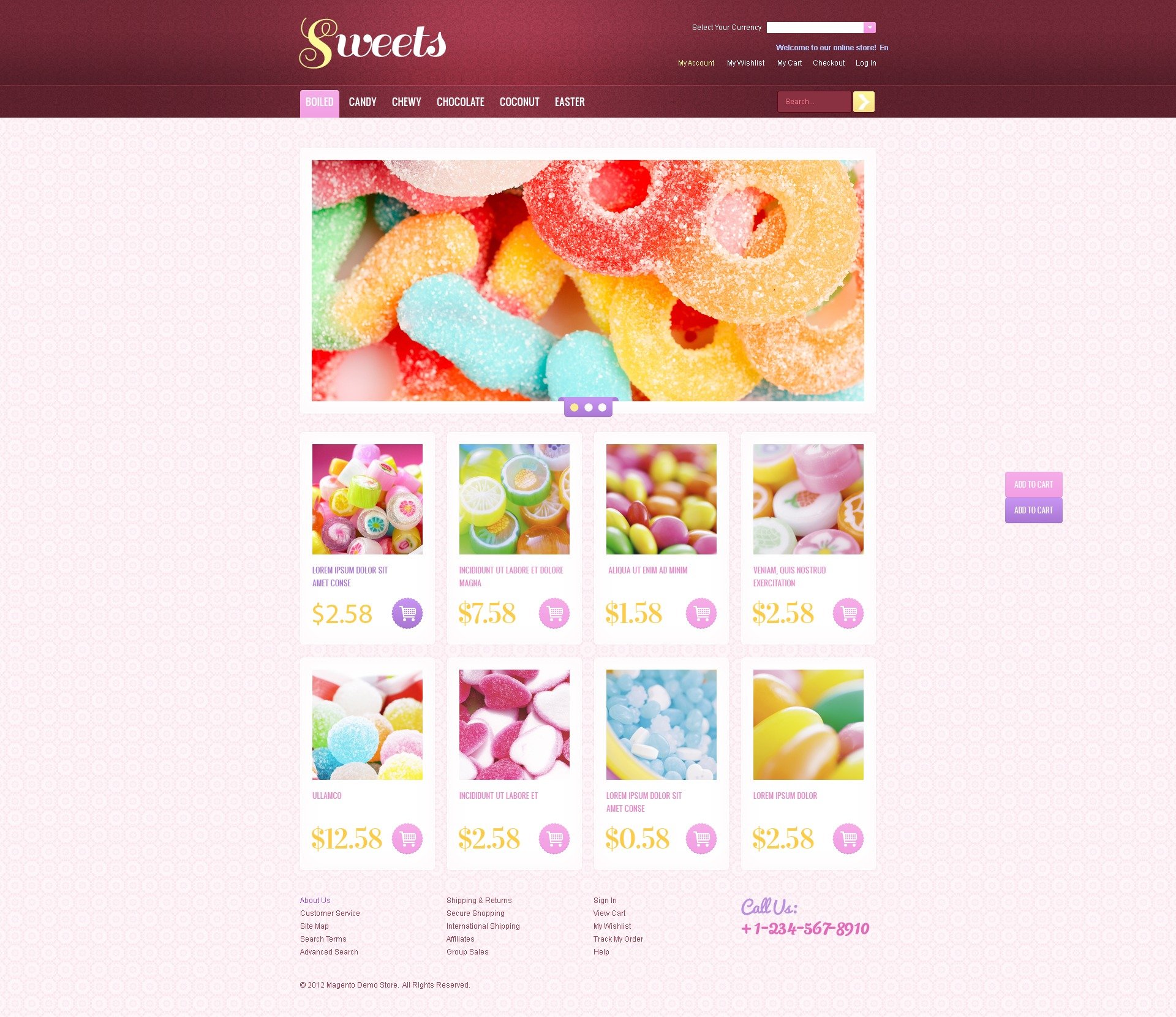 Sweet Shop OsCommerce Template #40134