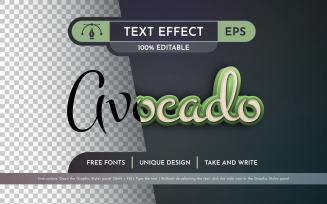 Avocado Editable Text Effect, Graphic Style
