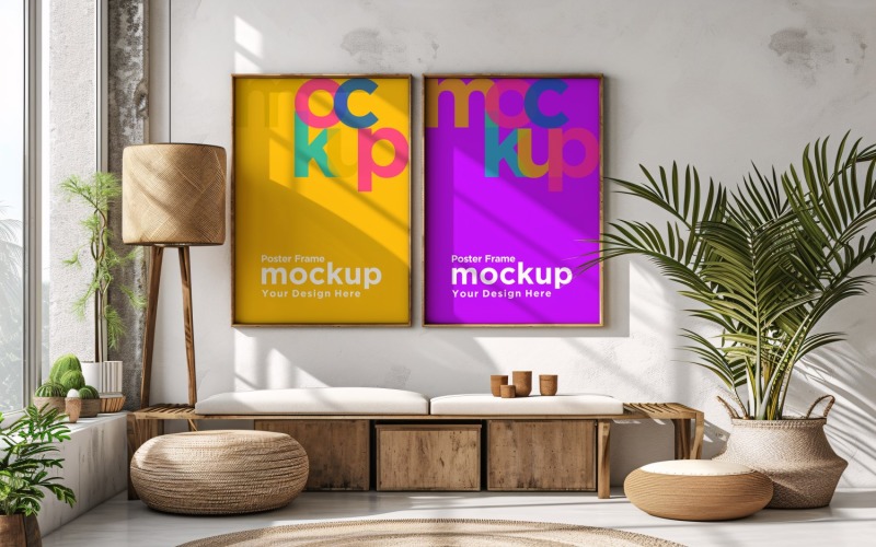 Frame Mockup with Vases and Decorative Items 49 Product Mockup