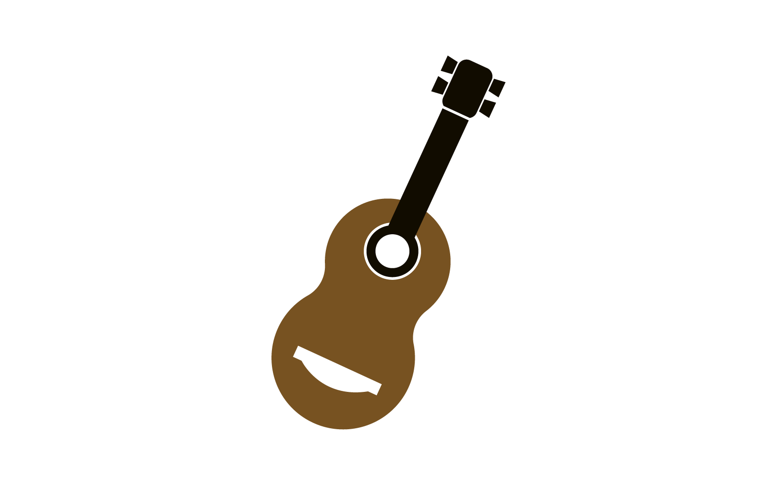 Plantilla vectorial de icono de diseño plano de logotipo de guitarra