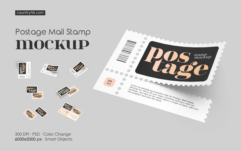 Postage Mail Stamp Mockup Set Product Mockup