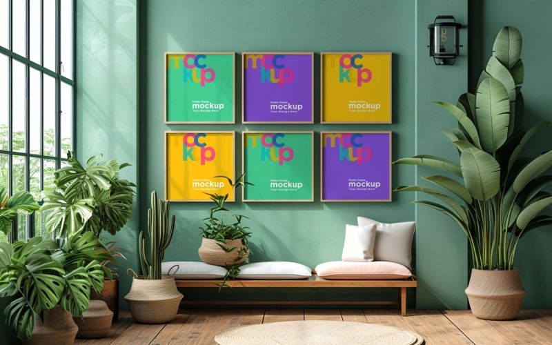 Poster Frame Mockup with decorative items 35 Product Mockup