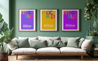 Poster Frame Mockup with decorative items 37