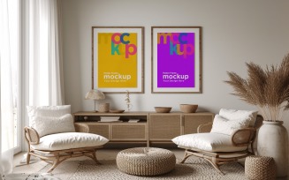 Poster Frame Mockup with decorative items 51
