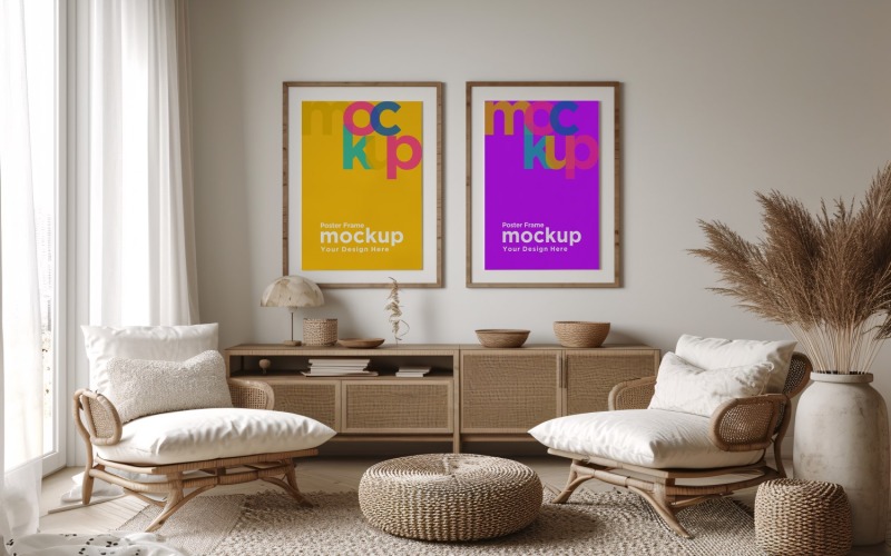 Poster Frame Mockup with decorative items 51 Product Mockup